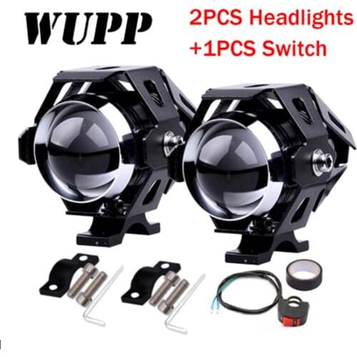 1/2PCS 125 W Motorcycle Headlight Moto led lights motorbike aluminum lamp U5 12V spotlight accessories spotlight Fog light