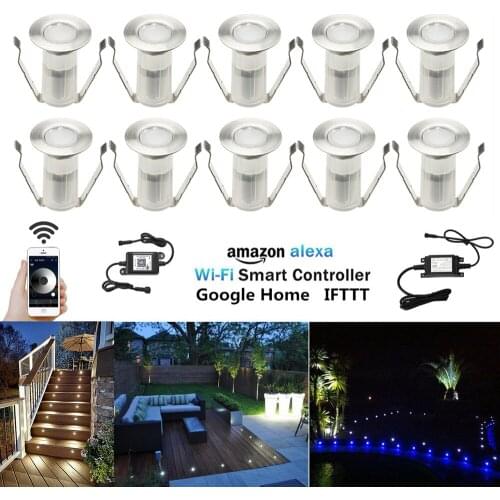 10Pcs 12V Smart WIFI Controller Dimmer Timer 19mm LED Deck Step Stair Kitchen Patio Lights Low Voltage for Alexa Google Home