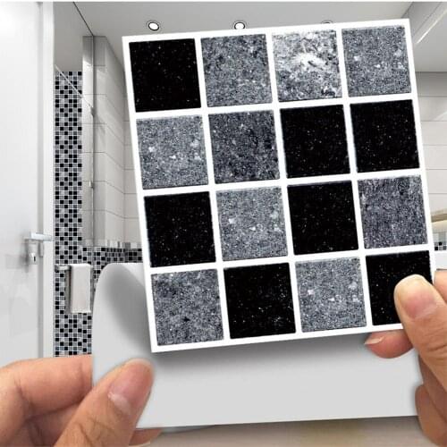 10Pcs/Set Tile Stickers Waterproof Self-adhesive 3D Mosaic Scratch-Resistant Removable Creative DIY Brick Wall Paper for Kitchen