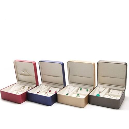 15x14x7cm Brushed Leather Jewelry Box Creative Portable Jewelry Accessories Storage Box Set Ring Pendant Bracelet Box