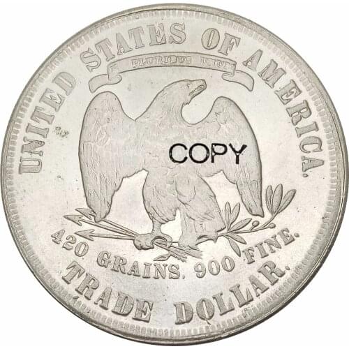1874 United States 1 One Dollar Trade Dollar Cupronickel Plated Silver Copy Coins/High Quality
