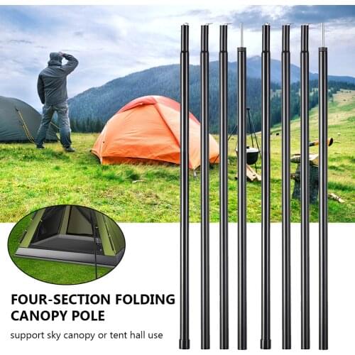 2m/6.6ft Camping Tent Equipment Canopy Tarp Poles Canopy Support Rods Iron Canopy Awning Frame Outdoor Tent Accessories