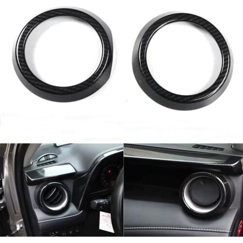 2Pcs/set Car Dashboard Side Air Vent Ring Trim Stickers Styling For Toyota RAV4 2013-2019 Interior Auto Moldings