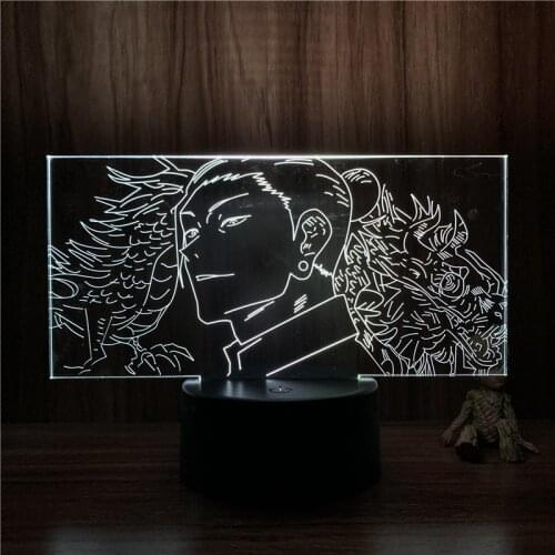 3D Nightlight Anime Jujutsu Kaisen Geto Suguru Action Figure 7 Colors Touch Optical Illusion Table Lamp Gift Decor Model