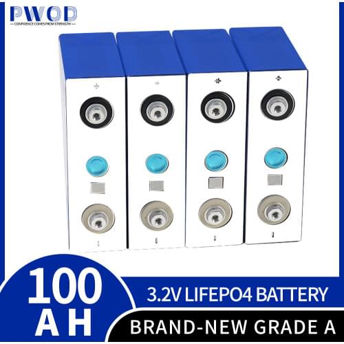 4-48PCS 3.2V 100AH Brand New Grade A Lifepo4 DIY 12V 24V 48V Rechargable Battery Pack Deep Cycle With Free Busbars Tax Free
