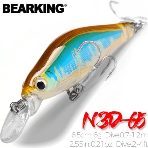 BearKing 6.5cm 6g Retail Fishing tackle Hot A+ fishing lures shad,5color for choose quality professional minnow pvc box