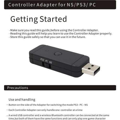 Wireless Wired Controller Gamepad Converter Adapter for Nintendo Switch NS PS3 PC