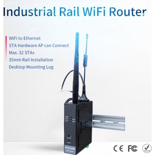 Industrial Network Port to Ethernet to WiFi Wireless Router DIN Rail WIFI Router Easy Configuration by Web Low Temperature Use