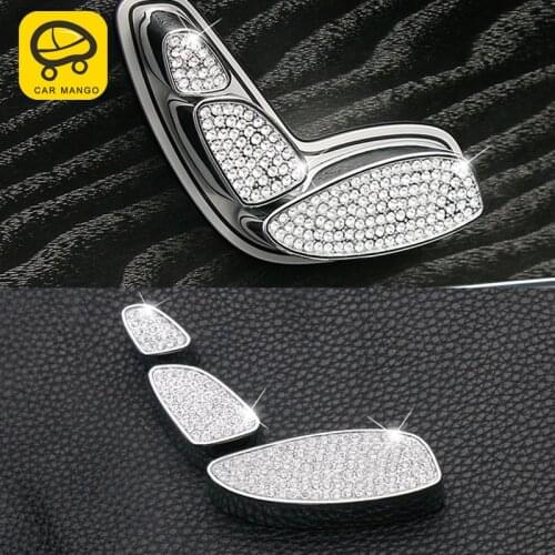 CarManGo for Mercedes Benz GLC C Class W205 2016-2019 Car Rhinestone Seat Adjust Button Frame Trim Cover Sticker Accessories