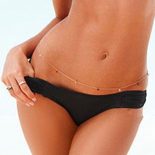 Womens Fashion Gold Color Body Jewelry Heart Shape Belly Waist Chain Summer Bikini Alloy Body Chain For women New