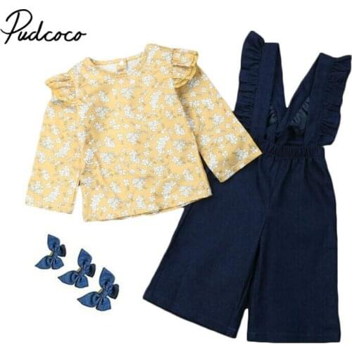 Children Autumn Spring Clothes 2PCS Kids Baby Girls Long Sleeve Floral Shirt Top+Pants Trousers Outfits Set toddler girl clothes