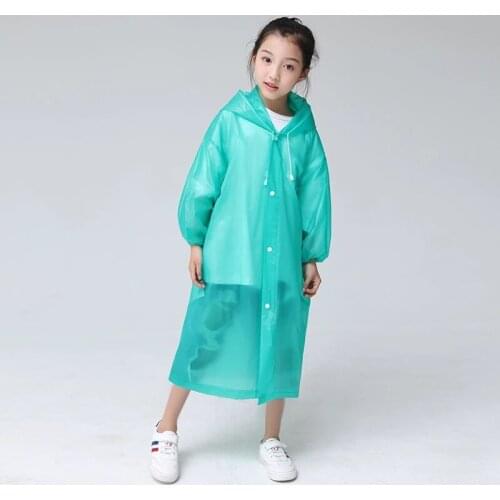 Quality EVA Transparent Fashion Frosted Child Raincoat Girl and Boy Rainwear Outdoor Hiking Travel Rain Gear Coat for Children