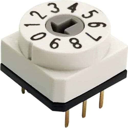 IP67 Waterproof Rotary Coding Switch 10*10mmDIP Dialing 0-9 Gear Communication Signal PT65-103