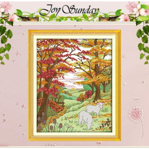 Sheep in the Autumn Hills Counted Cross Stitch 11 14CT Cross Stitch Set Wholesale Scenery Cross-stitch Kit Embroidery Needlework