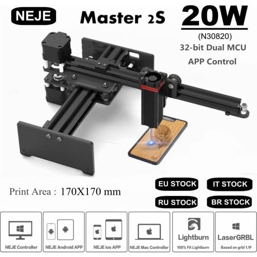 NEJE Master 2S 30W Desktop CNC Laser Engraver 170X170mm Wireless Laser Printer Engraving Cutting Machine App Control
