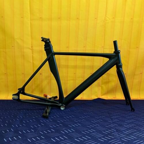 Single Speed Fixie Bike Frame Aluminum Alloy Fork 52cm Fixed Gear Bicycle Frameset Matte Black Headset 25.4mm BB 68mm Cycling