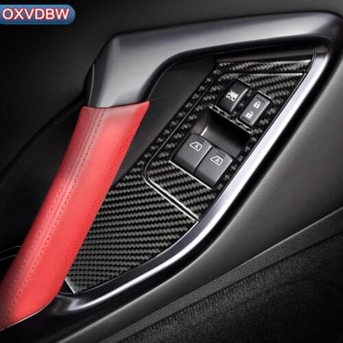 Carbon Fiber Interior Car Window Control Switch panel Decor Frame For nissan GTR R35 LHD RHD Accessories Car Styling Sticker