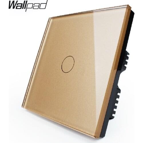 Touch Switch, Golden Glass Panel,VL-C301-63 ,110~250V 1 gang 1 way, UK standard,Wall Switch, with LED indicator
