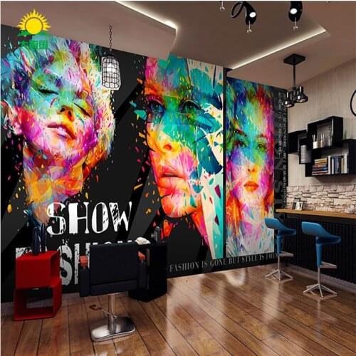 Nordic 3D oil paint graffiti sexy Monroe wallpaper large art fashion mural living room bedroom salon beauty custom size