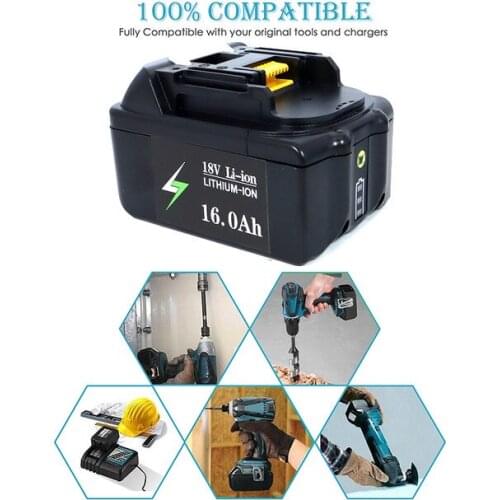 SMALLDEN 18V 16000mAh Rechargeable Battery 16.0AH Lithium ion for 18v electrical tools BL1830 BL1850 BL1860 LXT 400 L70