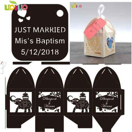Wedding Candy Boxes Favor Ribbon Gifts Candy Boxes with customized tag Casamento Wedding Party Decor Free Shipping