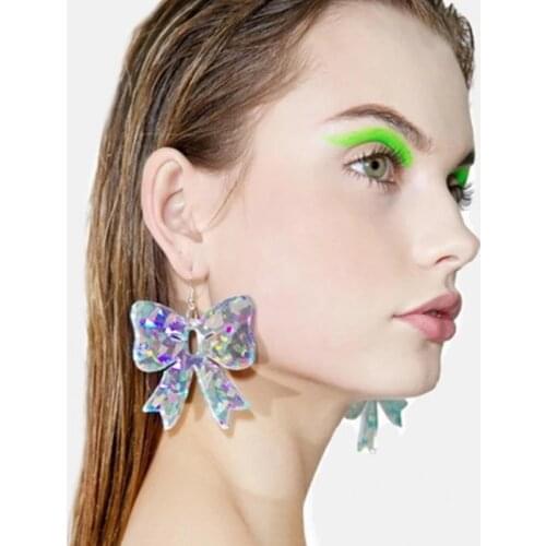 Acrylic Jewelry New Design Summer Party Bow Pendant Earring for Women Geometric Drop Statement Brincos