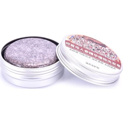 1pc Gray White Hair Natural Multiflorum Body Shampoo Soap Hair Darkening Shampoo Bar Handmade Soap Conditioner Moisturize Repair