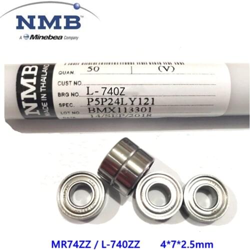 100pcs/lot high quality high speed NMB Minebea MR74ZZ L-740ZZ 4*7*2.5mm deep groove ball bearing ABEC-5 4x7x2.5mm 674ZZ