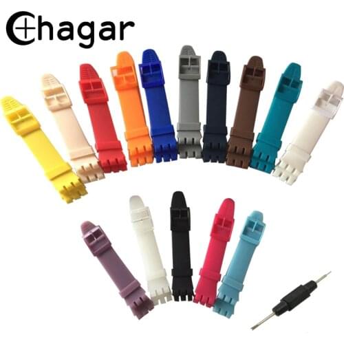 19mm 20mm Waterproof Durable Rubber Watch Strap For Swatch Silicone Band Watch Bracelet Women Men Wristband Accessories