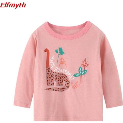 2021 T-shirt Girl Clothes Camiseta Animal Dinosaurs T Shirts Roupas Tops For Girls Kids Koszulka Vetement Enfant Fille Tshirt