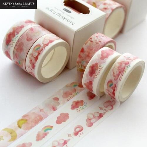 3pcs/set Printing Washi Tape Set Diy Masking Tape Cute Stickers School Suppliers Stationery Gift Presented By Kevin&Sasa Crafts
