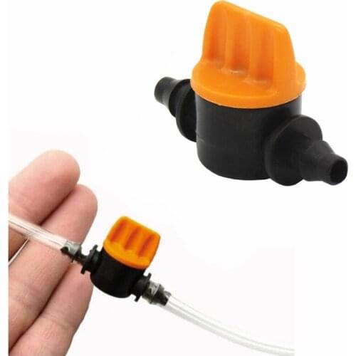 5PC 4/7mm Miniature Plastic Valve Flow Regulator Barbed Slotted Hose Connector Water Pipe Adaptor for Garden Irrigation Supplies