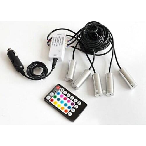 5 in 1 Audio Remote controlled 12V fiber optic Led car Side Glow Optical cable Light Source Mini Lighting Illuminator Emitter