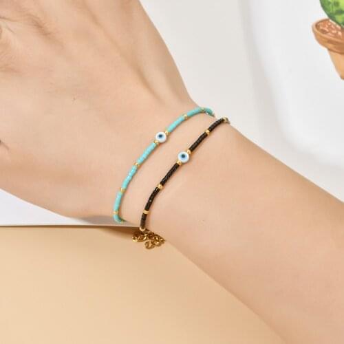 ZMZY DIY Miyuki Beads Cute Fashion Shell Evil Eye Bracelets For Women Beaded Bracelet Jewelry Femme Jewellery Trendy Gift