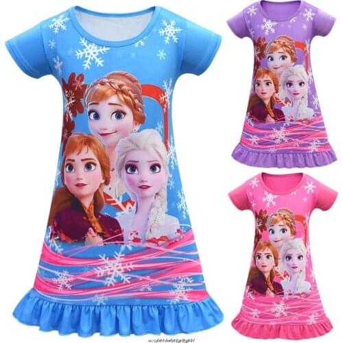 Kids Dresses for Girl Summer Princess Dress Girls Frozen Dress Cartoon Halloween Party toddler Clothes Children Vestidos A-Line