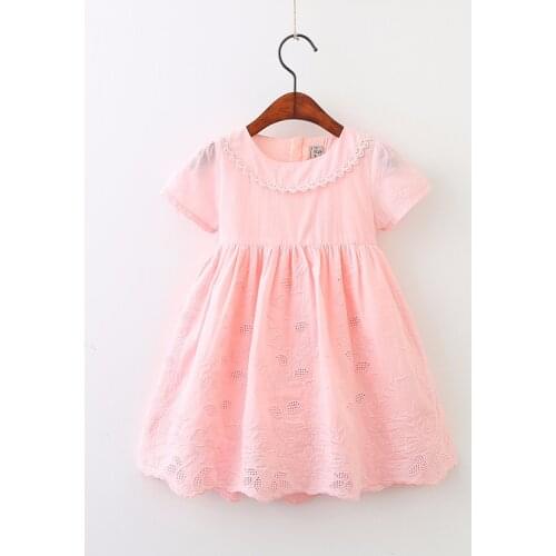 Fashion Summer Girls Dress Kids Short Sleeves Cotton Dress Cute Children Clothing Bebe Vestido