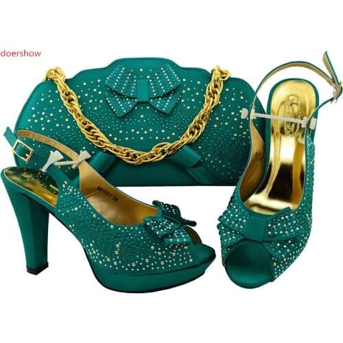 Doershow African Shoes And Bags To Match High Quality Womwn Shoes and Bag Sets Italian Shoes And Bag Set For party!IU1-25