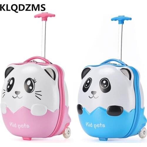 KLQDZMS New Childrens Luggage 16 Inch Kids Spinner Rolling Suitcase Baby Trolley Case Boarding Luggage