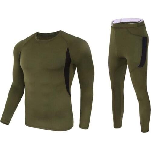Mens Thermal Underwear Set Long Johns Fleece Lined Ultra Soft Compression Tights Underwear 2020 New Track Suit Men Sportswear