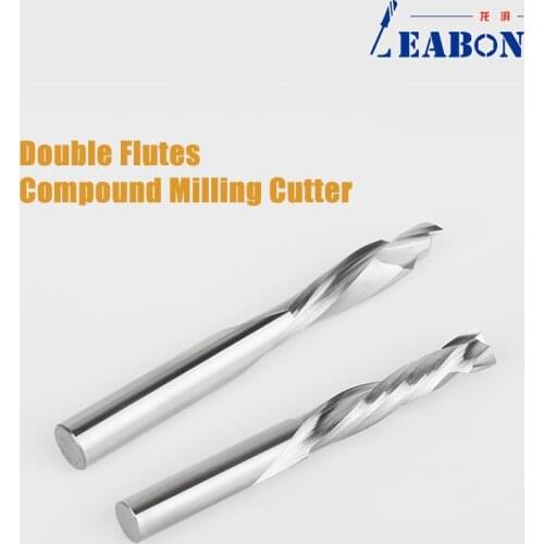 Double Edges Compound Milling Cutter Carpentry Tool 4mm to 12.7mm Shank Imported Tungsten Steel for MDF Plywood Melamine Board