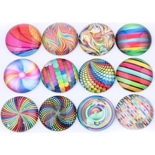 Mixed color swirl photo Round Glass cabochon 12mm 14mm 18mm 20mm 25mm diy earrings bracelets making accessories