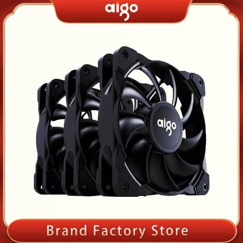 Aigo new PWM 4 Pin 120mm Computer Case Fan Silent 12CM Fan CPU Cooling Quiet PC Cooler Fan mute Case Fan 12V DC Adjust Fan Speed