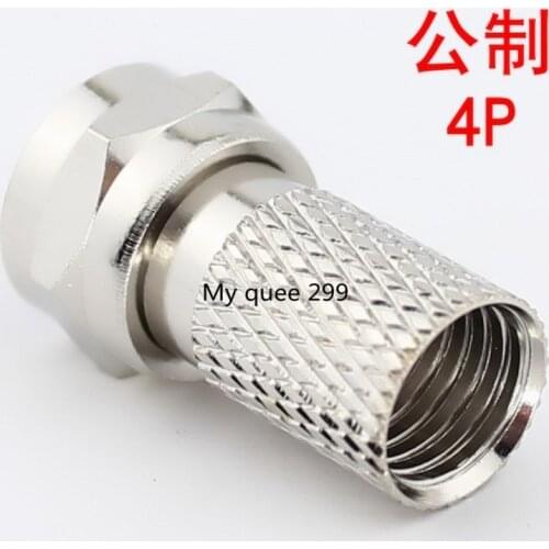 The metric screw autoload of the f-head cable TV joint thread spin full copper 75-5 RG6 metric F head