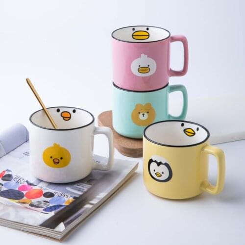 Cute cartoon breakfast milk mug simple girl heart small capacity ceramic cup juice milk coffee cup set mugs coffee cups CL90317