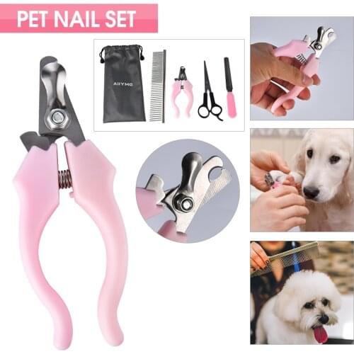 4Pcs Dog Grooming Set Pets Nail Clippers Scissors Hair Combs Professional Puppy Grooming Kit Dropshipping