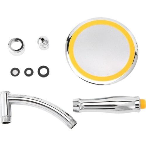 Round Rainfall Sprayer Top Bathroom Shower Head Adjustable Detachable High Pressure Plastic gold set showers faucet waterfall