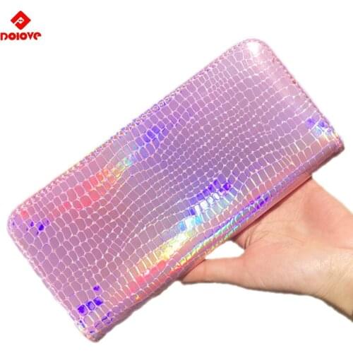 2018 New Hologram Wallet Female Clutch Long Holographic Ladies Bag Girl With Zipper Coin Purse Card Id Holders Women Wallets