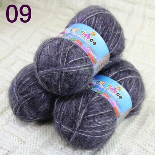 Batch 3 ballsx 50g new mohair cotton shawl sweater hat hand knitted crochet yarn Blue-violet 822-09-3