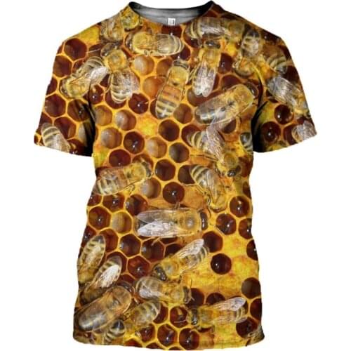 CLOOCL Popular Animal DInsect Bee Printed T-Shirts Men Women 3D Printing Pure Raw Honey Tee Shirt Short Sleeve Casual Tops
