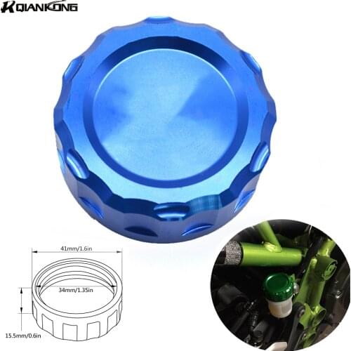 R QIANKONG Motorcycle CNC Aluminum Rear Brake Fluid Reservoir Cover Cap For Kawasaki Z750R Z750 Z800 Z1000 Z1000SX ZX10R ZX-10R